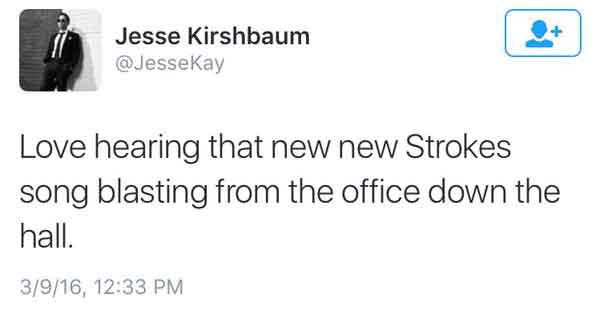 Jesse Kirshbaum Tweet