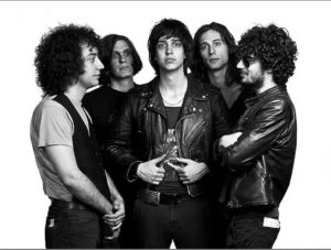 Black and white photo of The Strokes.